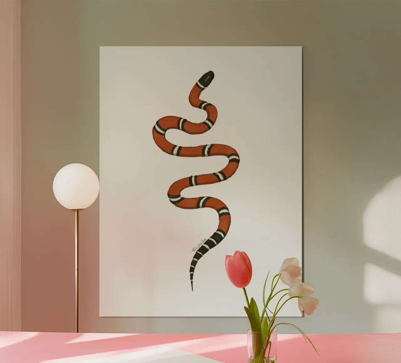 L'anno del serpente - Illustrazione ad acquerello del serpente reale del latte poster con telaio in plastica da This Wild Soul - Illustration