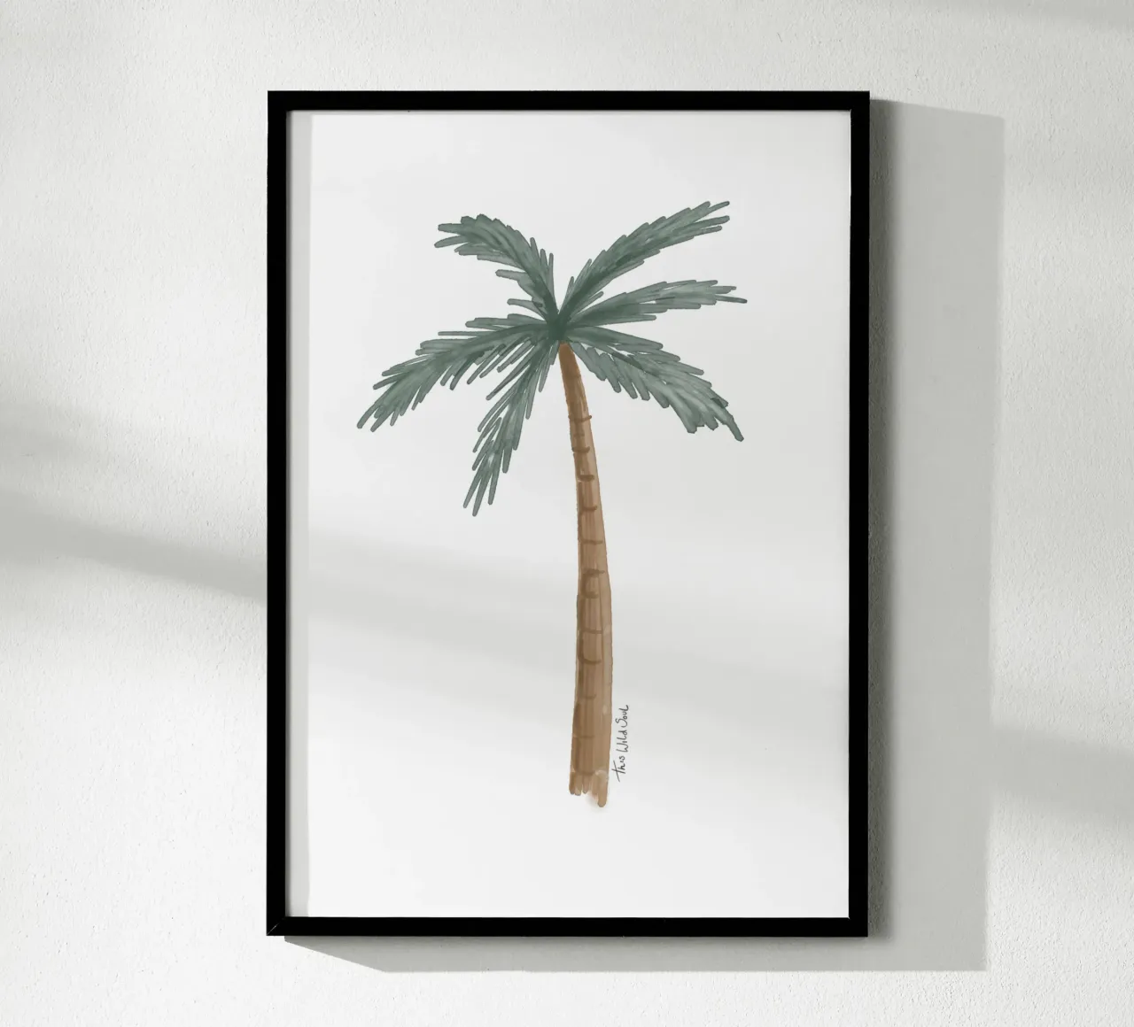 palma costiera illustrazione acquerello boho minimalista poster con telaio in plastica da This Wild Soul - Illustration
