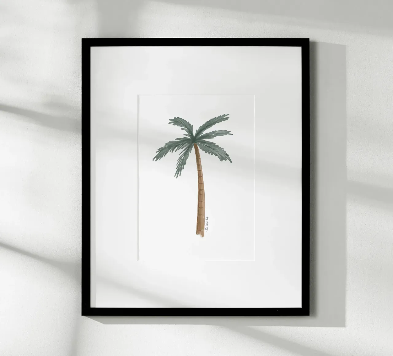 palma costiera illustrazione acquerello boho minimalista poster con telaio in plastica da This Wild Soul - Illustration