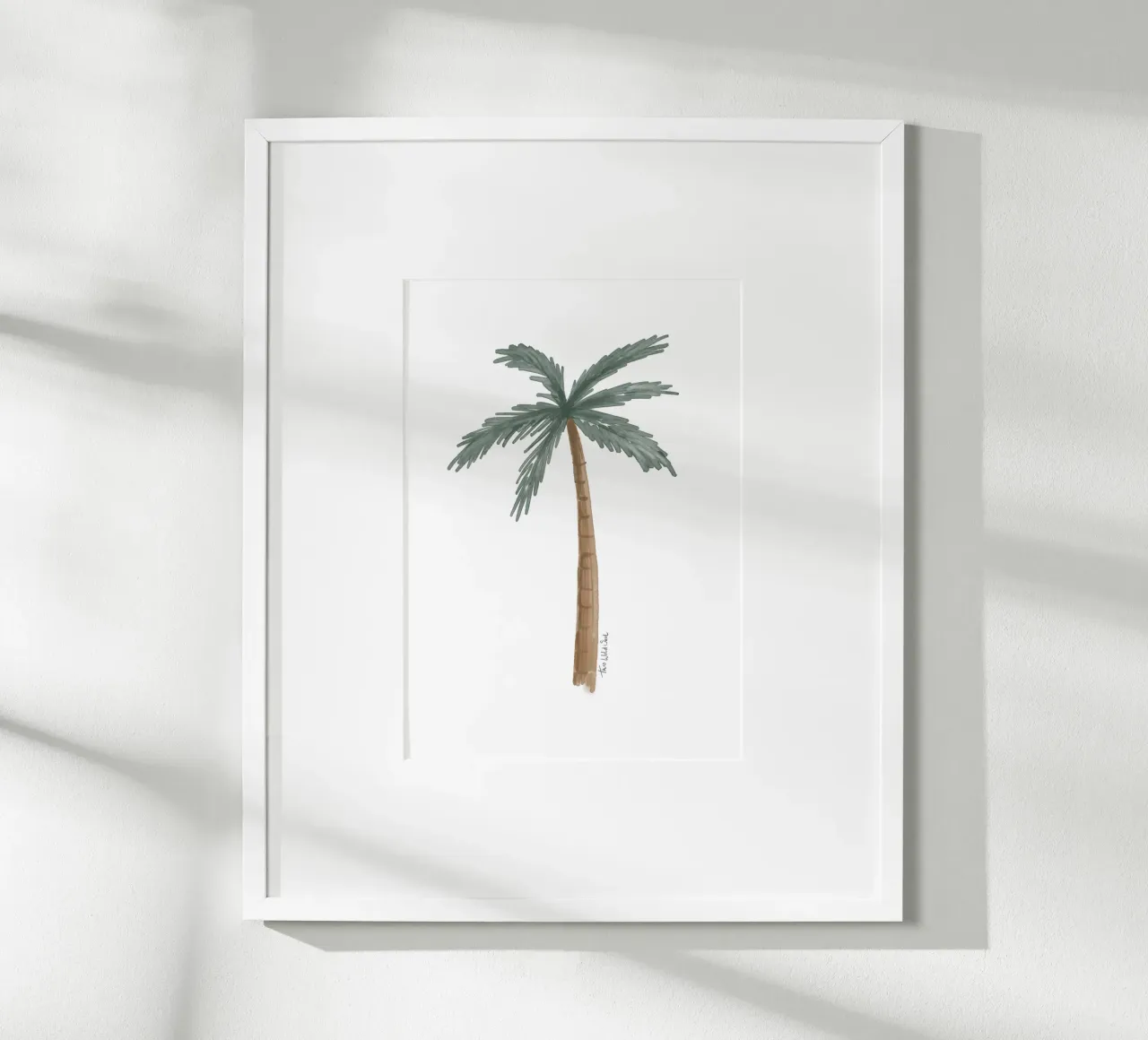 palma costiera illustrazione acquerello boho minimalista poster con telaio in plastica da This Wild Soul - Illustration