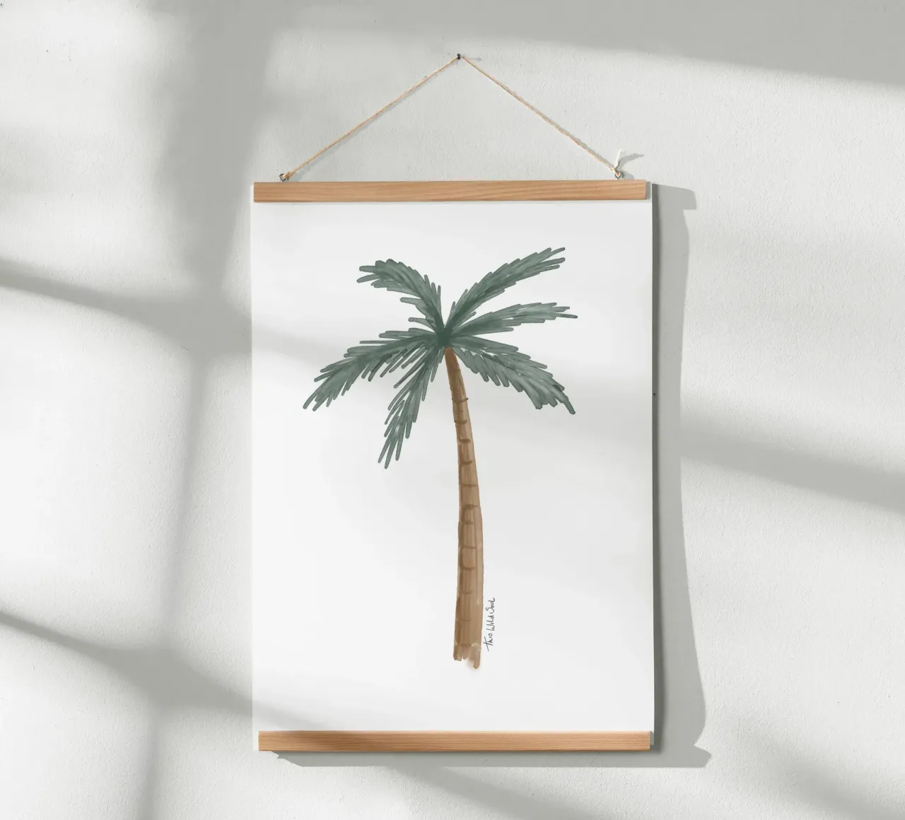 palma costiera illustrazione acquerello boho minimalista poster con telaio in plastica da This Wild Soul - Illustration