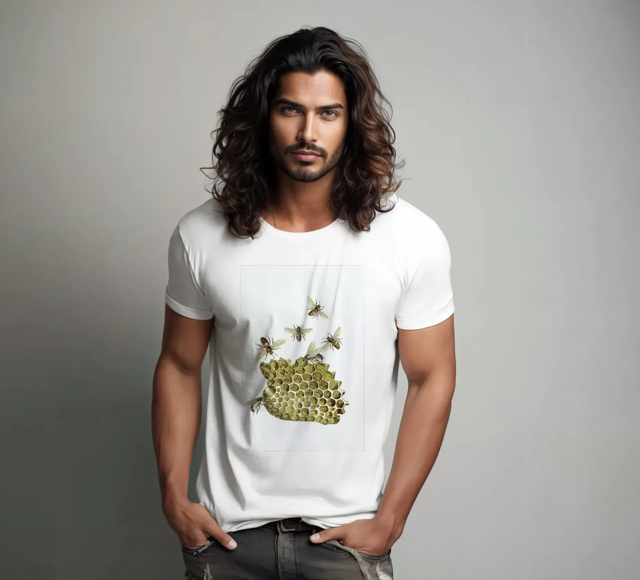Bees and Honeycomb t-shirt da Rococco LA