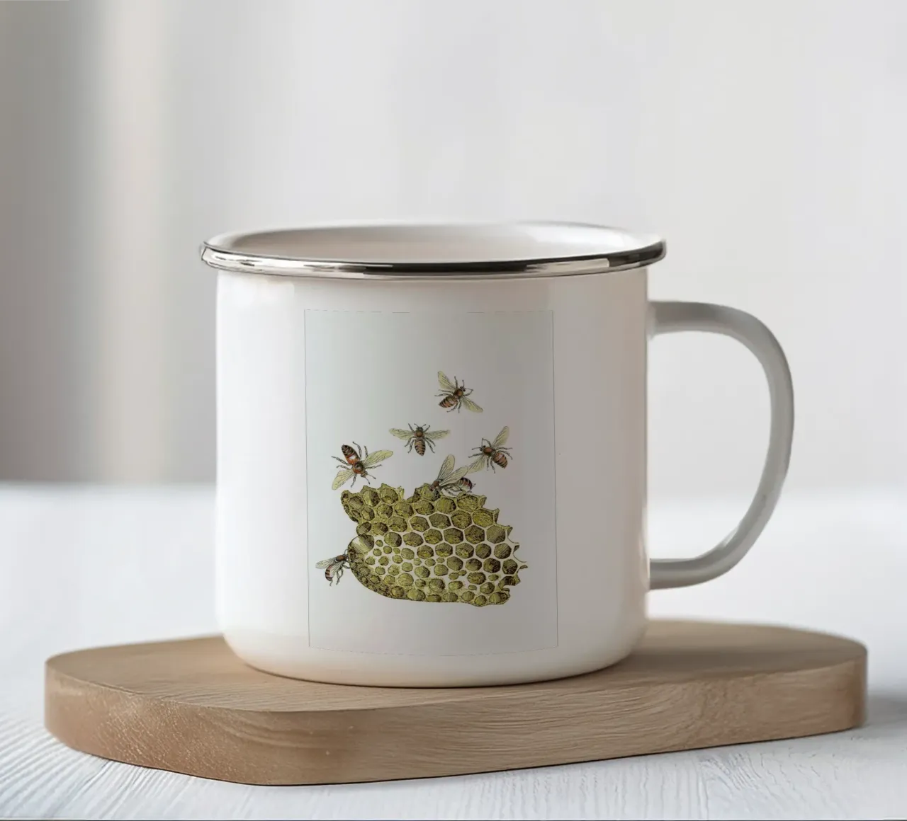 Bees and Honeycomb tazza in smalto da Rococco LA