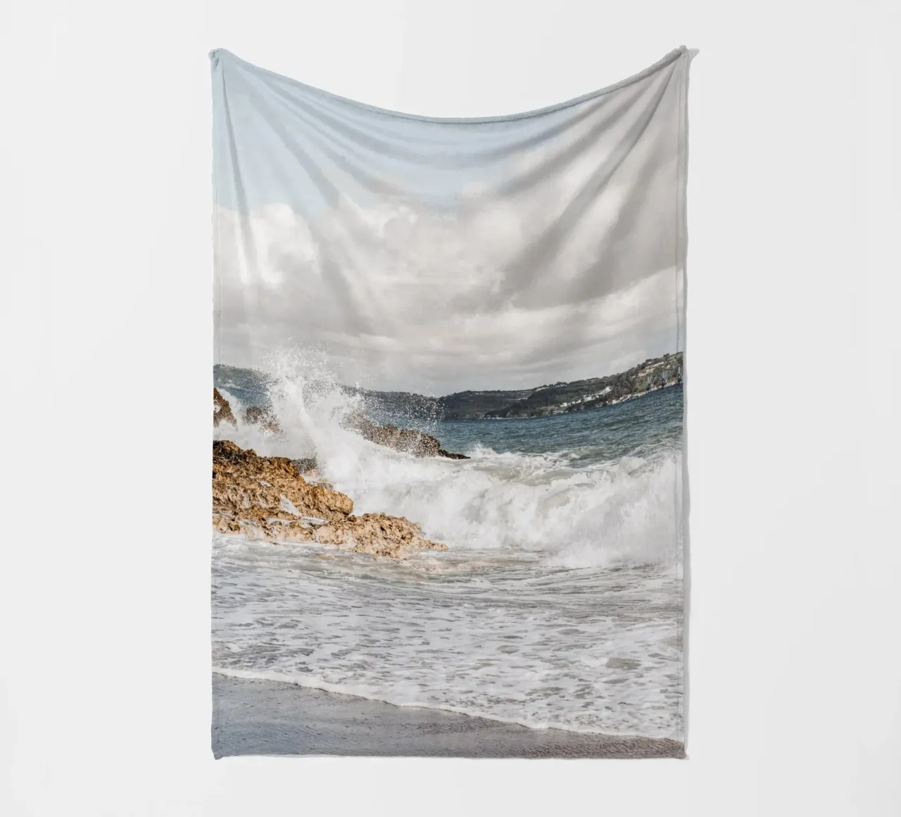 Onde oceaniche boho coperta in pile da Carinaprint