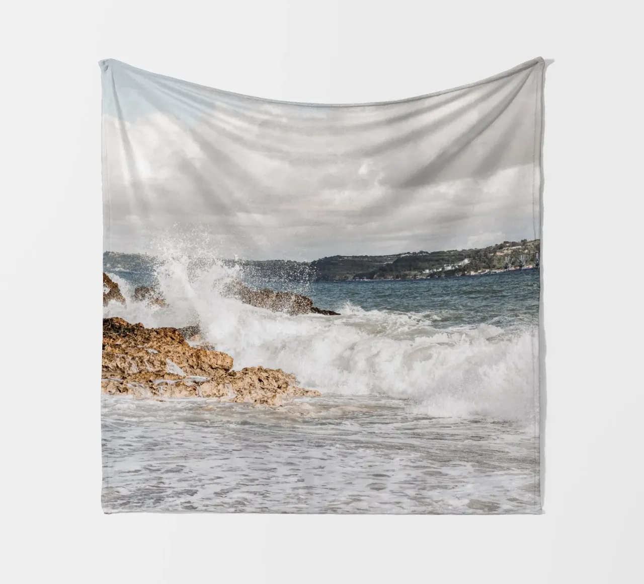 Onde oceaniche boho coperta in pile da Carinaprint