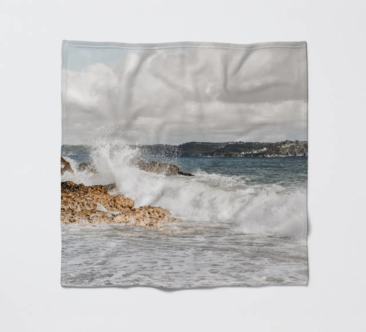 Onde oceaniche boho coperta in pile da Carinaprint