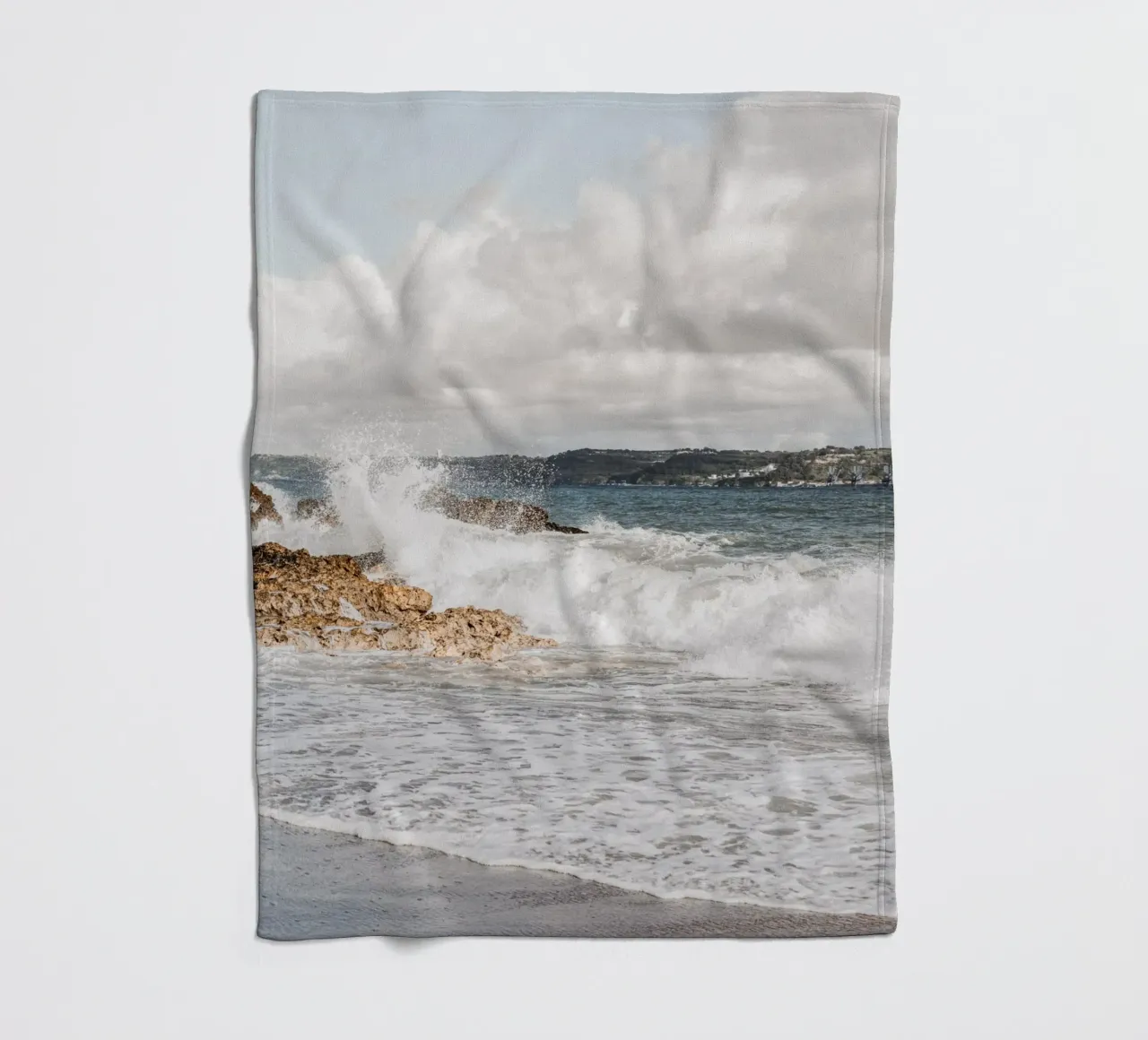 Onde oceaniche boho coperta in pile da Carinaprint