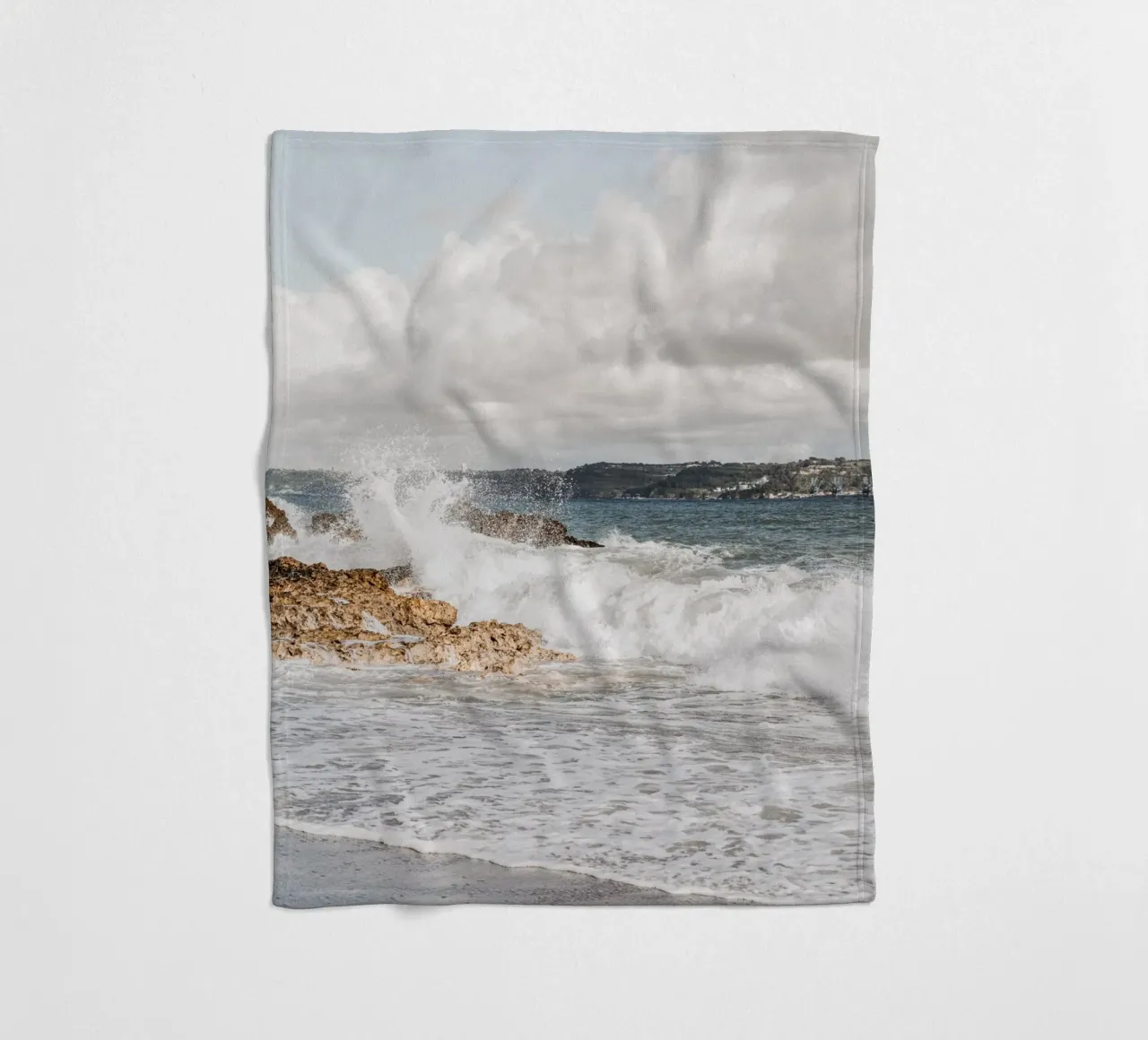 Onde oceaniche boho coperta in pile da Carinaprint