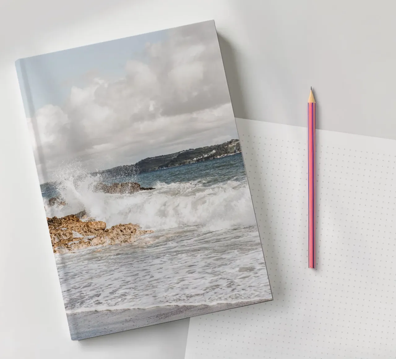 Boho ocean waves notebook by Carinaprint