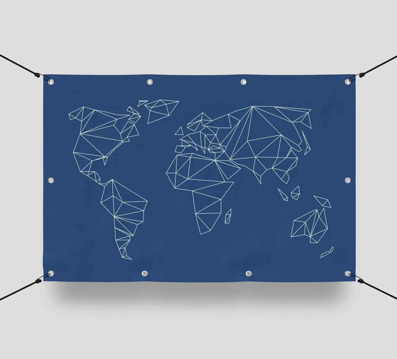 Geometrical World Indigo telo in pvc da Studio Nahili