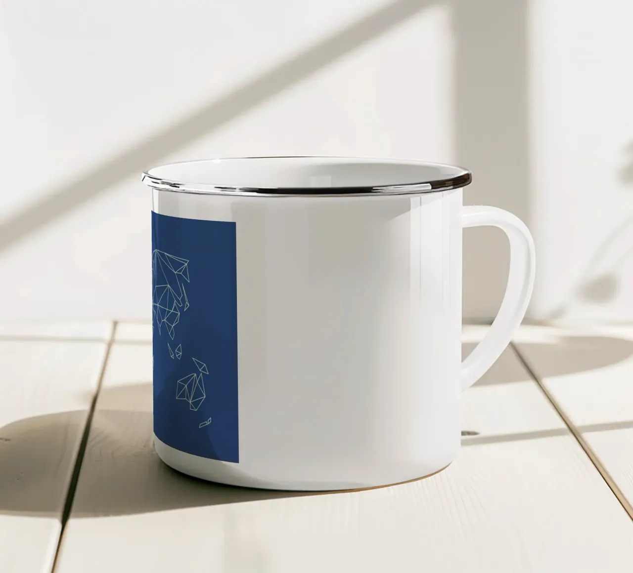 Geometrical World Indigo tazza in smalto da Studio Nahili