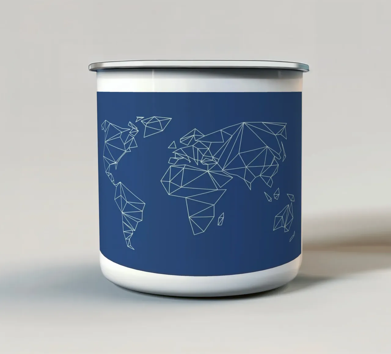 Geometrical World Indigo tazza in smalto da Studio Nahili