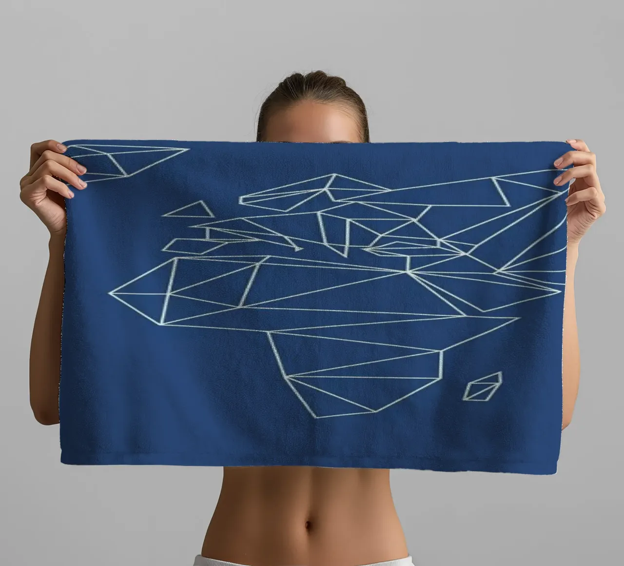 Geometrical World Indigo asciugamano da bagno da Studio Nahili
