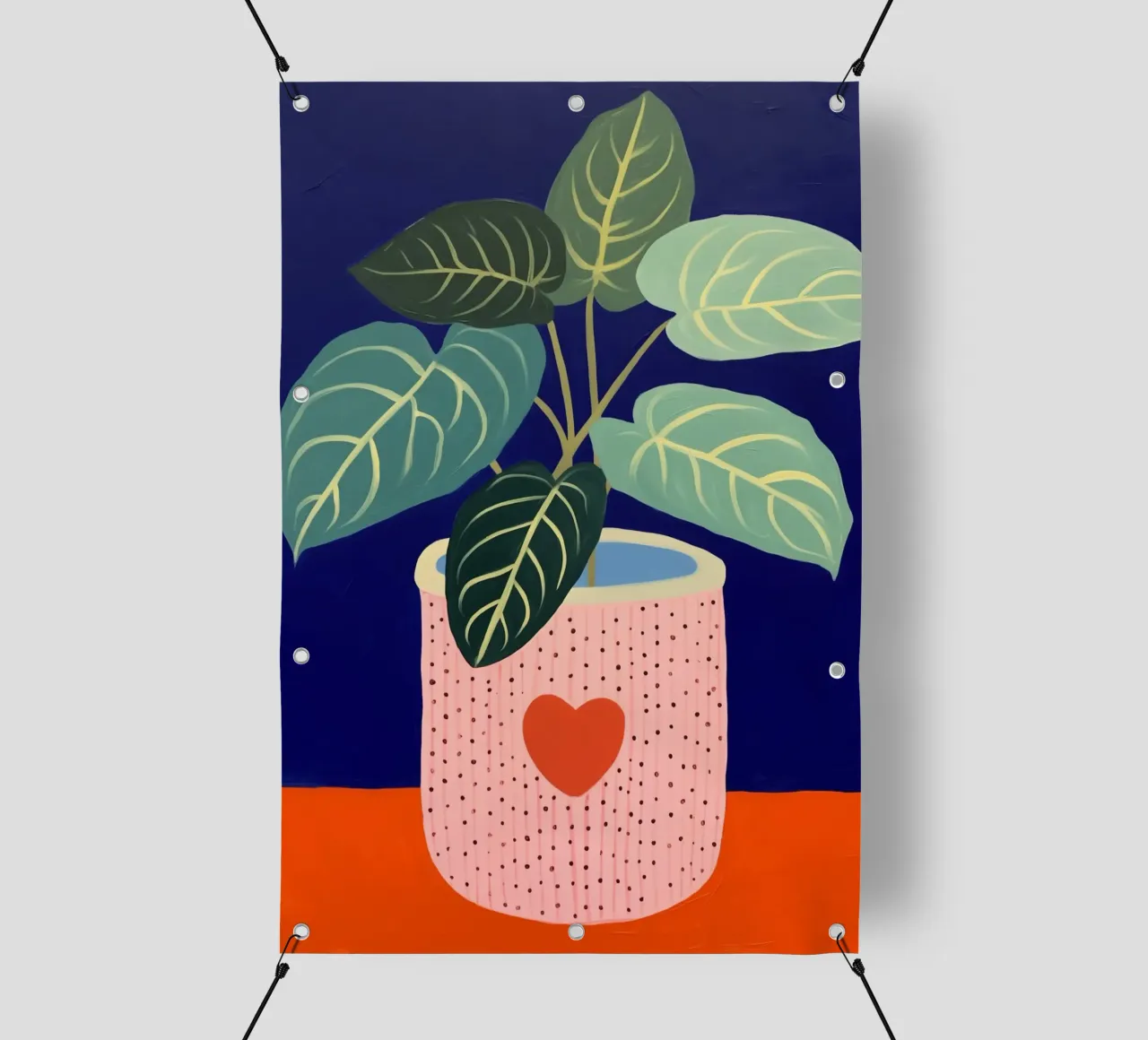 Una pianta con un cuore telo in pvc da Carinaprint