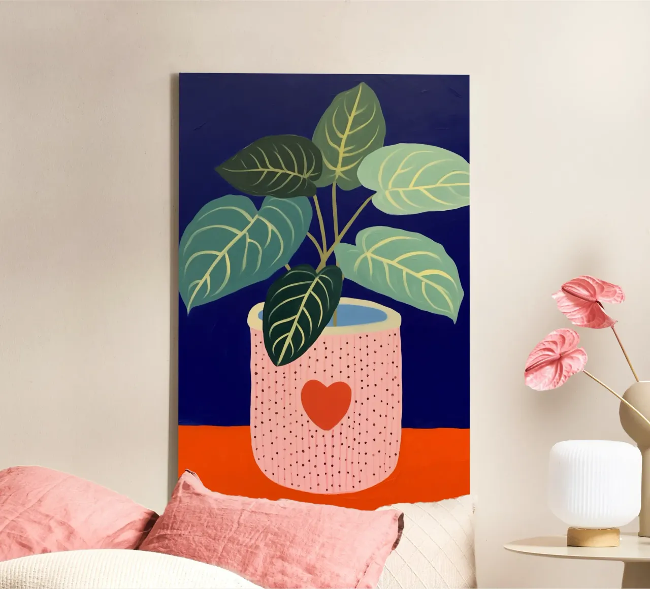Plant with a heart canvas by Carinaprint