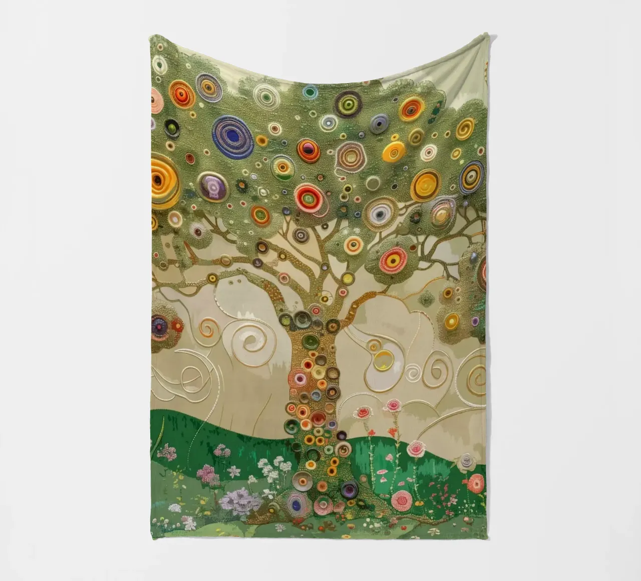 Albero della vita colorato coperta in pile da Carinaprint