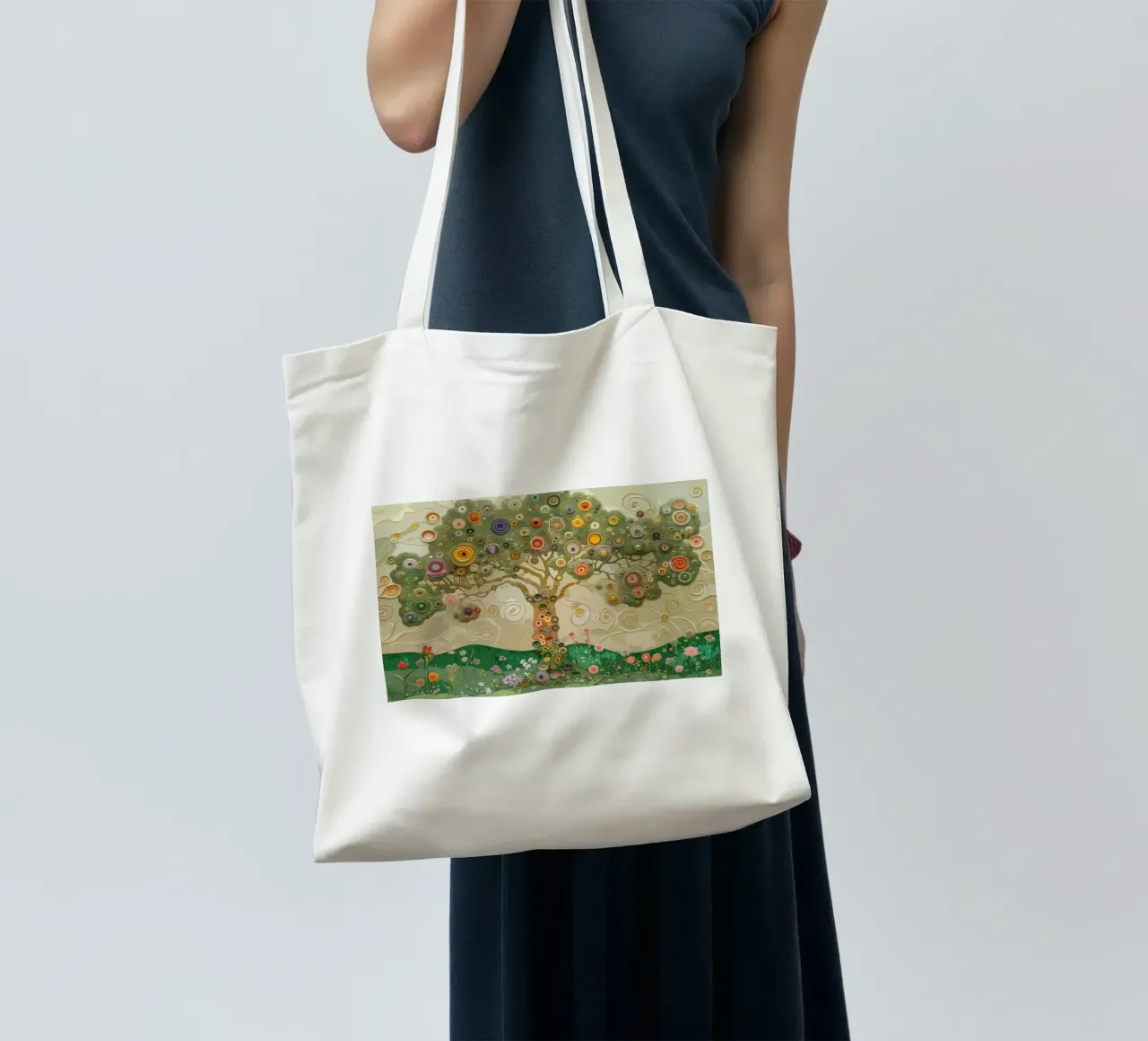Albero della vita colorato borsa in juta da Carinaprint