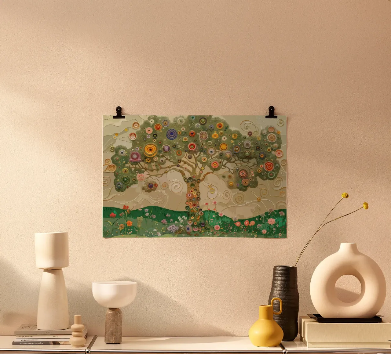 Albero della vita colorato carta hahnemühle da Carinaprint