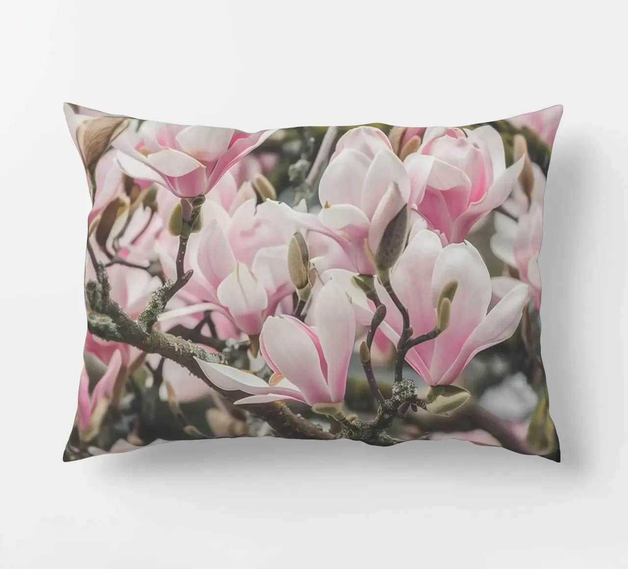 Magia dei fiori di magnolia cuscino da Carinaprint