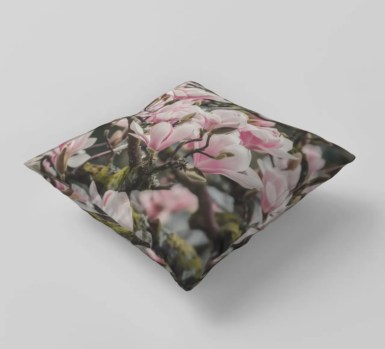 Magia dei fiori di magnolia cuscino da Carinaprint