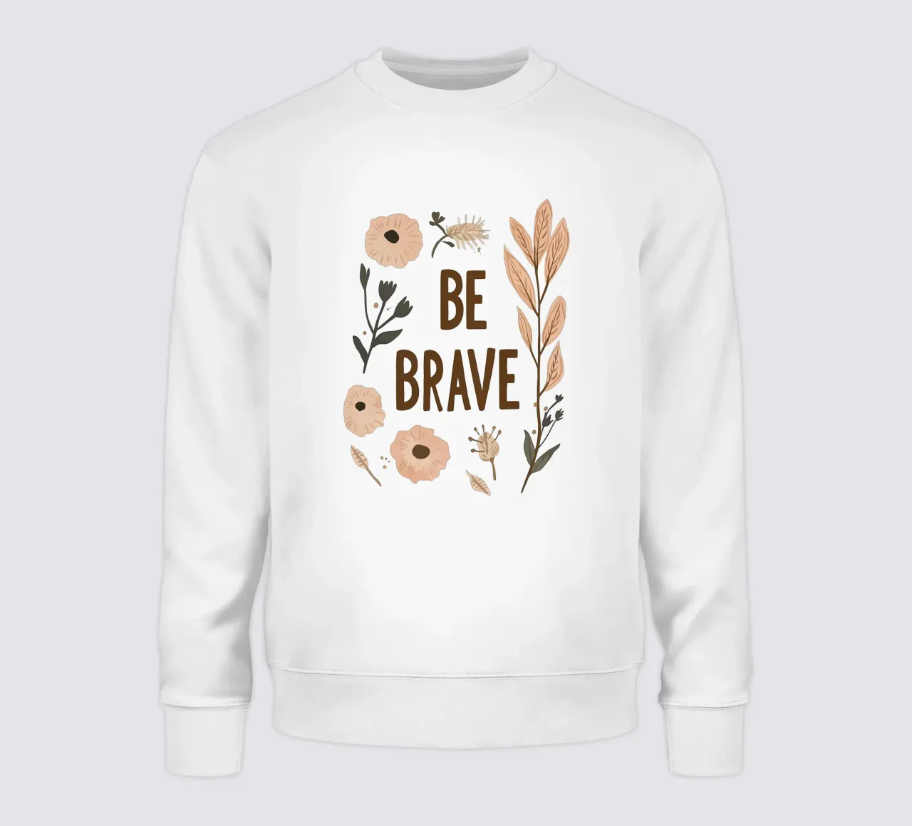 Murale boho - "Be Brave" con elementi floreali felpa da KidzStudio