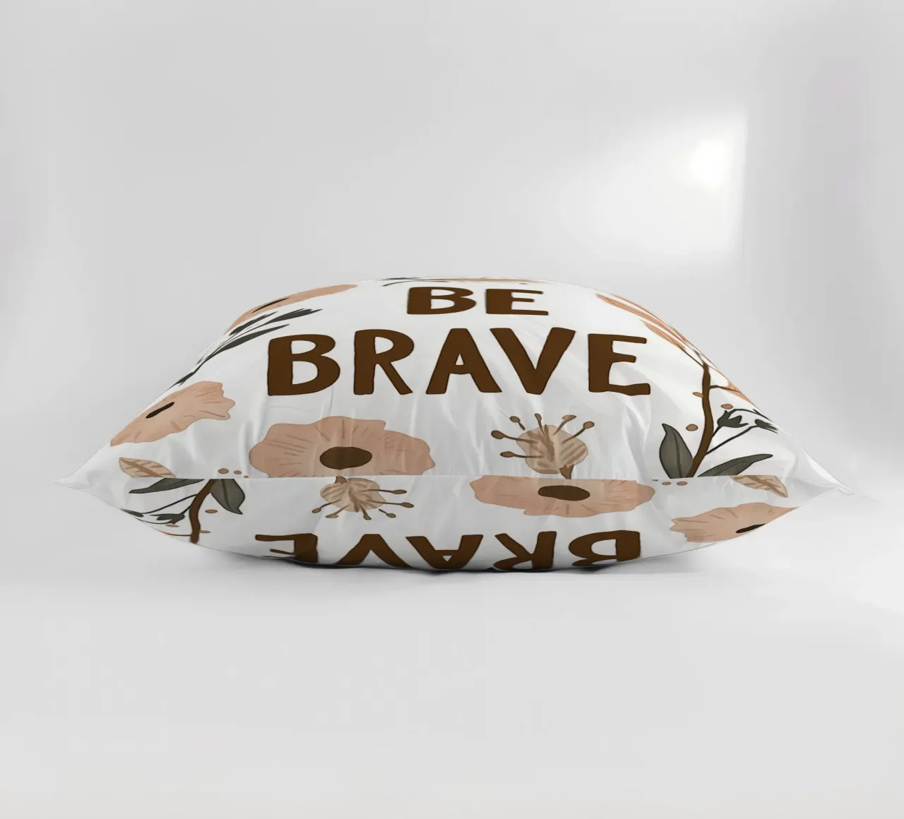Murale boho - "Be Brave" con elementi floreali cuscino da KidzStudio