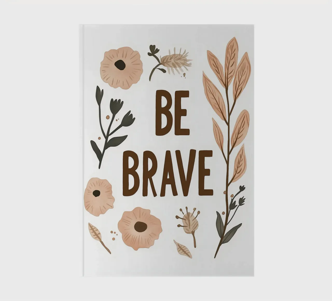 Murale boho - "Be Brave" con elementi floreali diario da KidzStudio