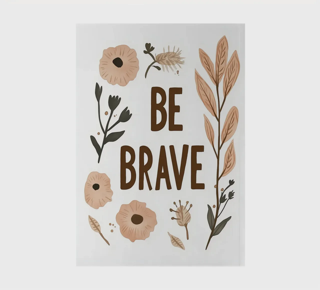 Murale boho - "Be Brave" con elementi floreali diario da KidzStudio