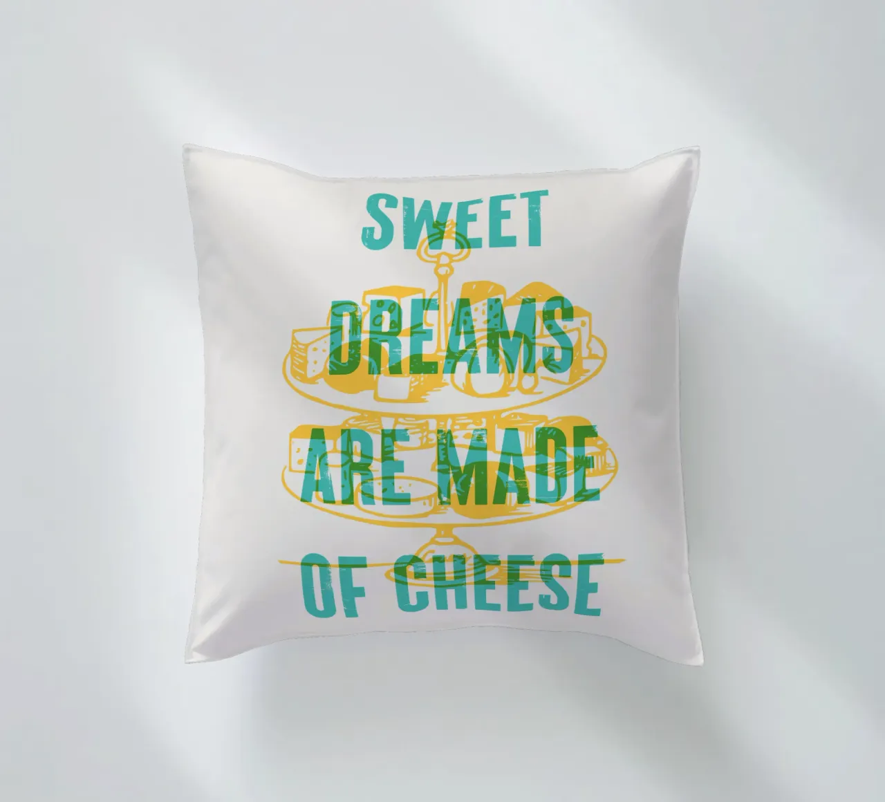 I sogni d'oro sono fatti di formaggio cuscino da Vintagrafica