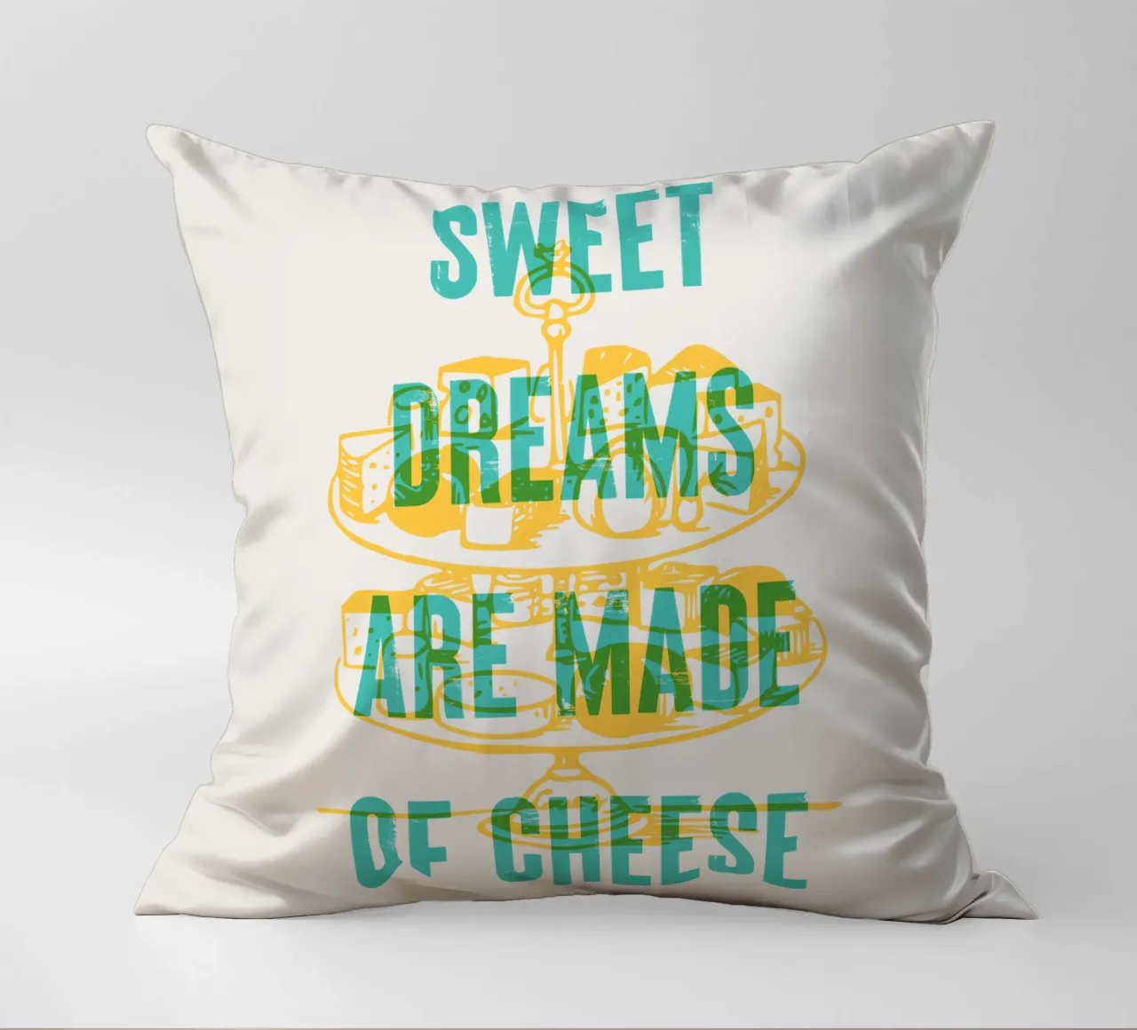 I sogni d'oro sono fatti di formaggio cuscino da Vintagrafica