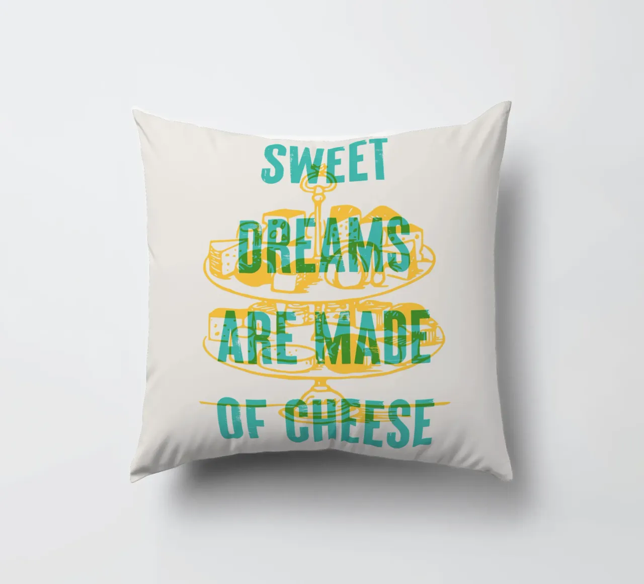 I sogni d'oro sono fatti di formaggio cuscino da Vintagrafica