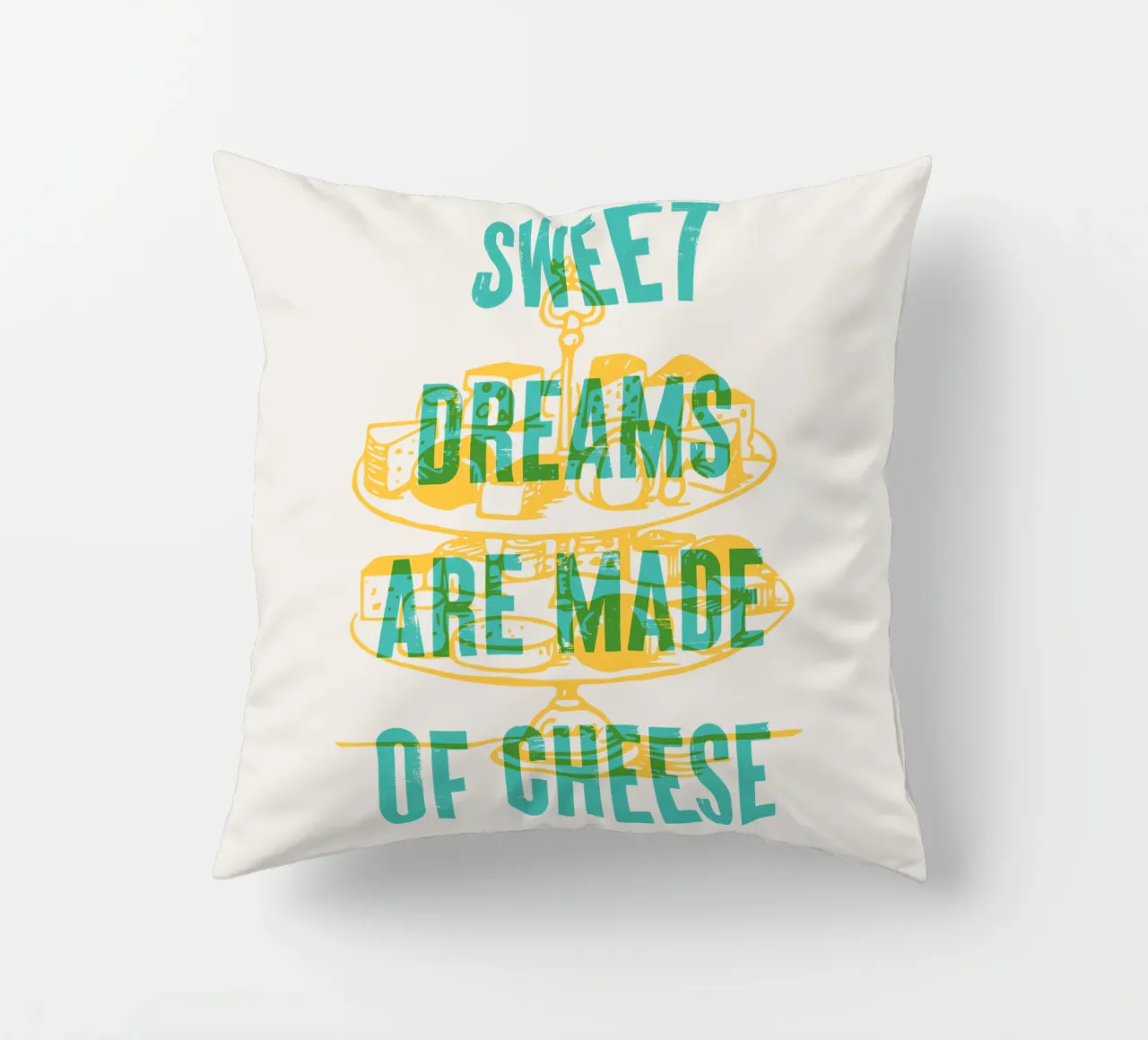 I sogni d'oro sono fatti di formaggio cuscino da Vintagrafica