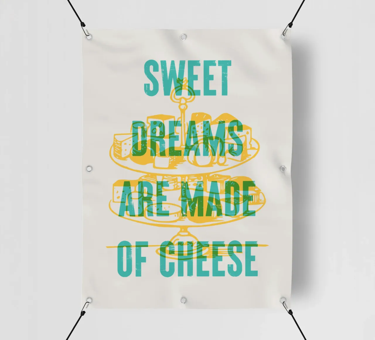 I sogni d'oro sono fatti di formaggio telo in pvc da Vintagrafica