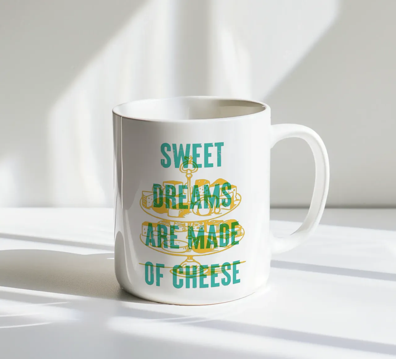 I sogni d'oro sono fatti di formaggio tazza in ceramica da Vintagrafica