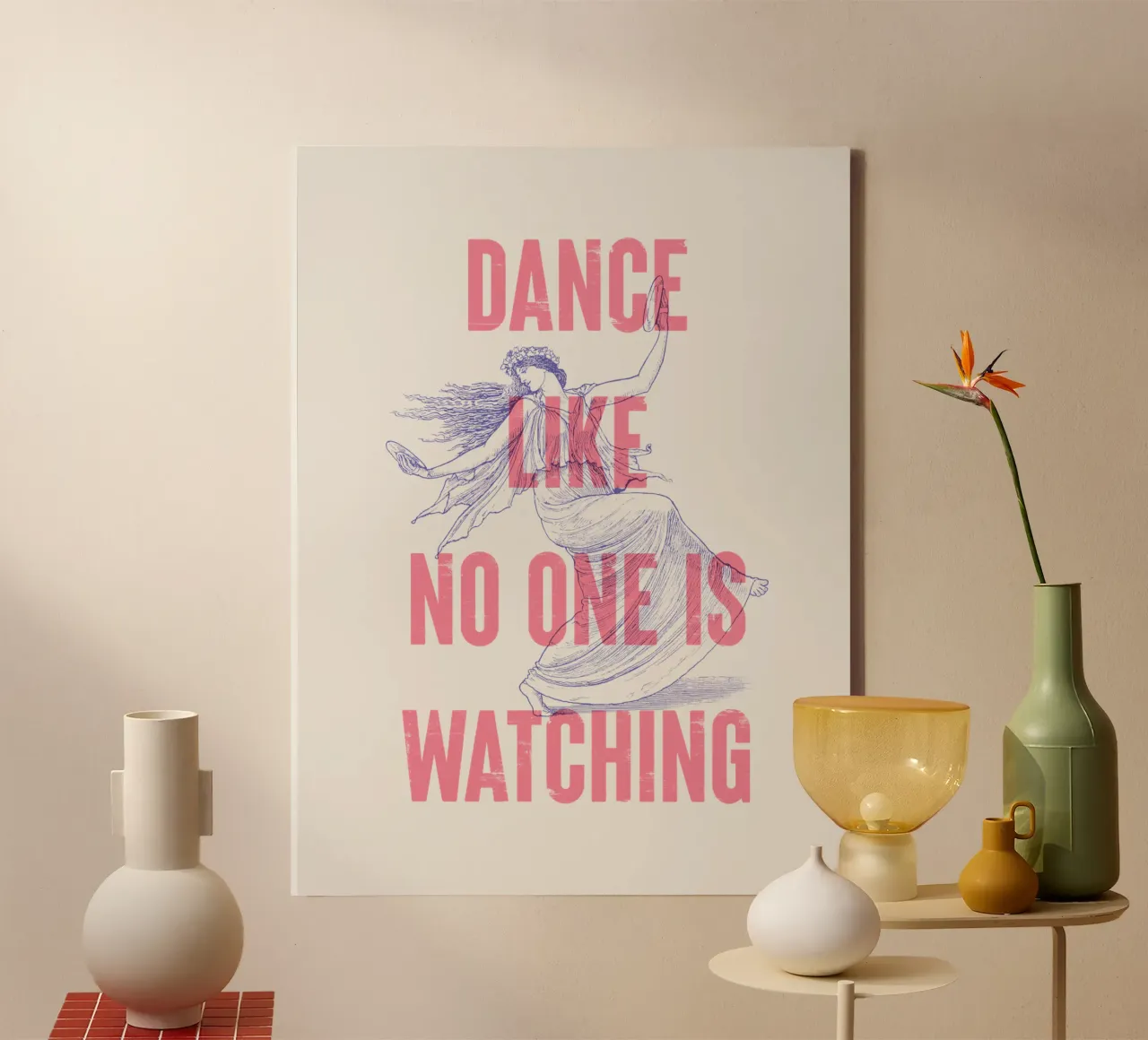 Dans alsof niemand kijkt canvas van Vintagrafica