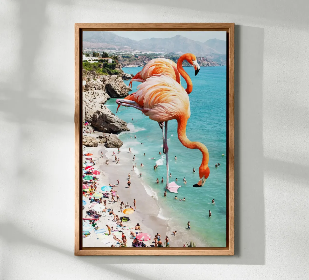 Flamingos On The Beach canvas by 83oranges