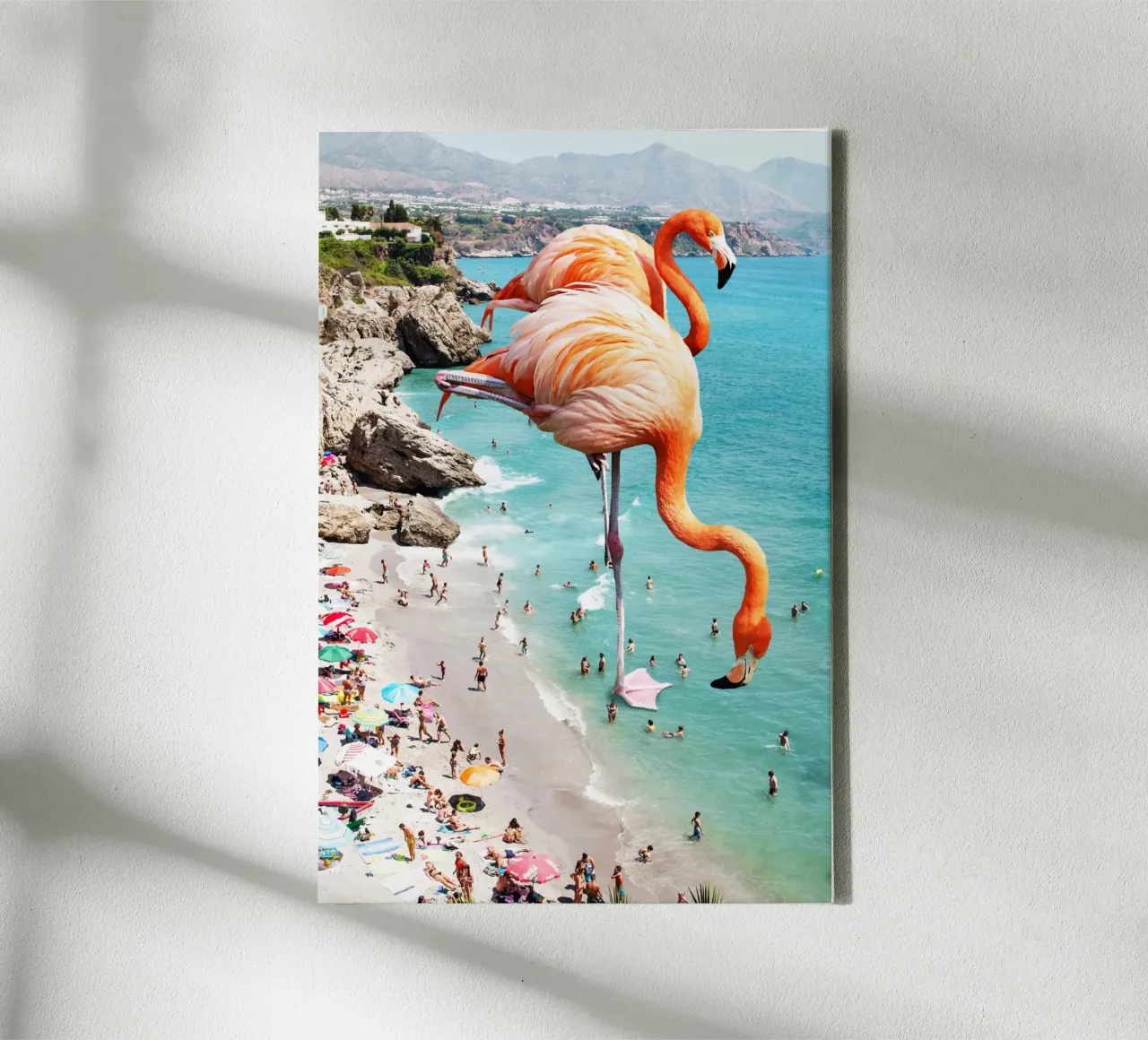 Flamingos On The Beach canvas by 83oranges
