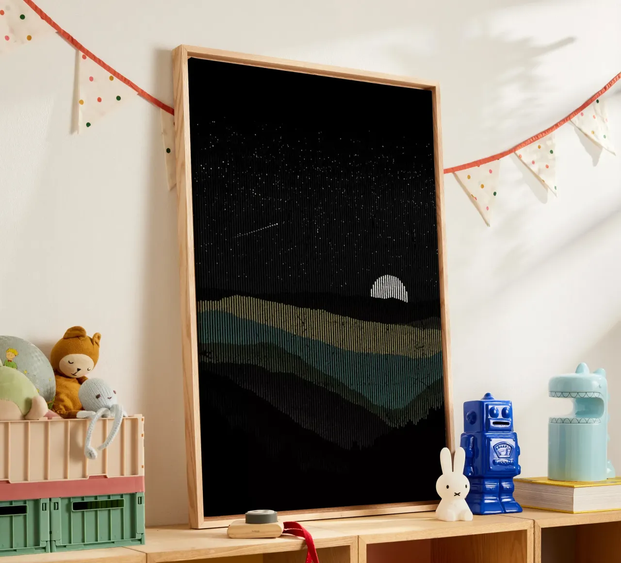 Moonrise 01 canvas met Baklijst van Florent Bodart