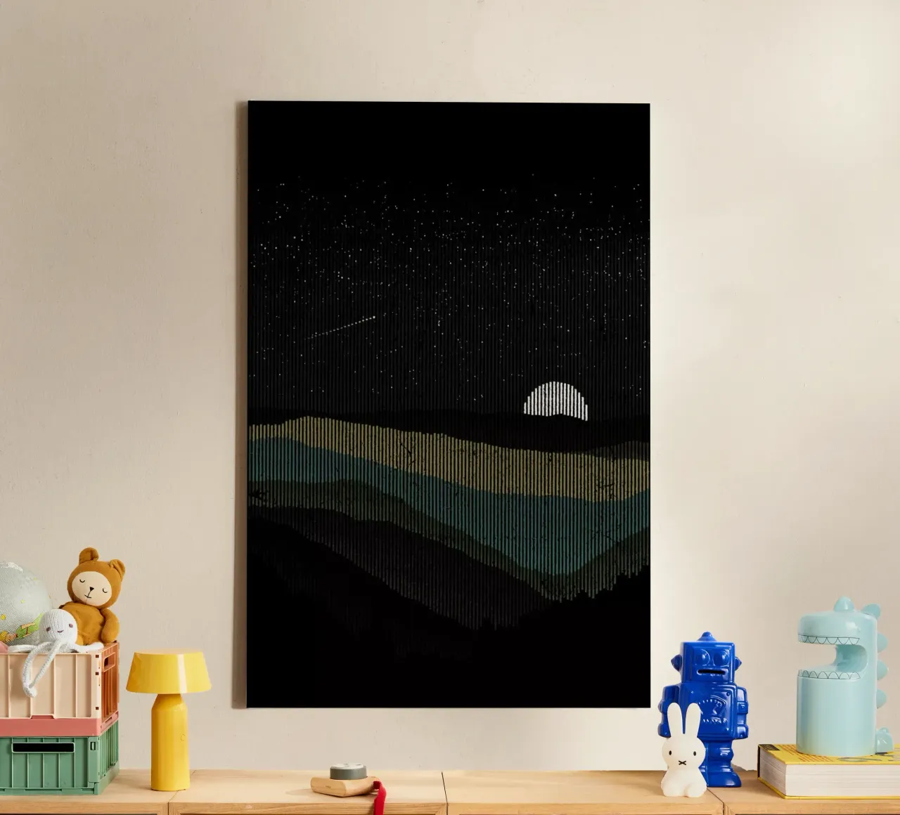 Moonrise 01 canvas met Baklijst van Florent Bodart