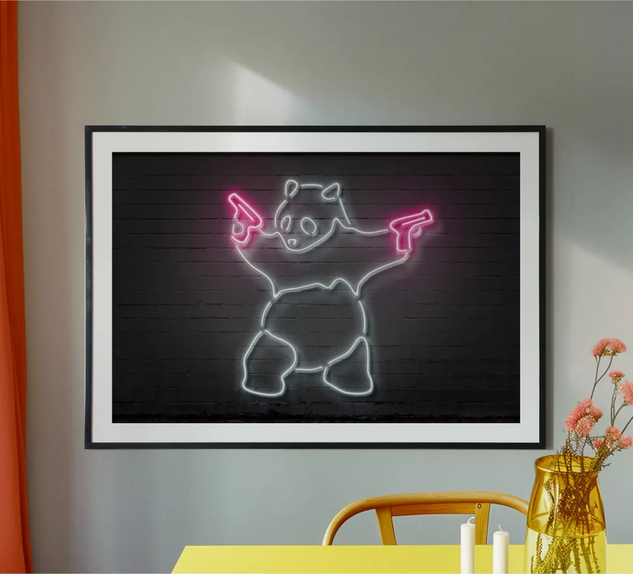 Panda poster con telaio in plastica da Octavian