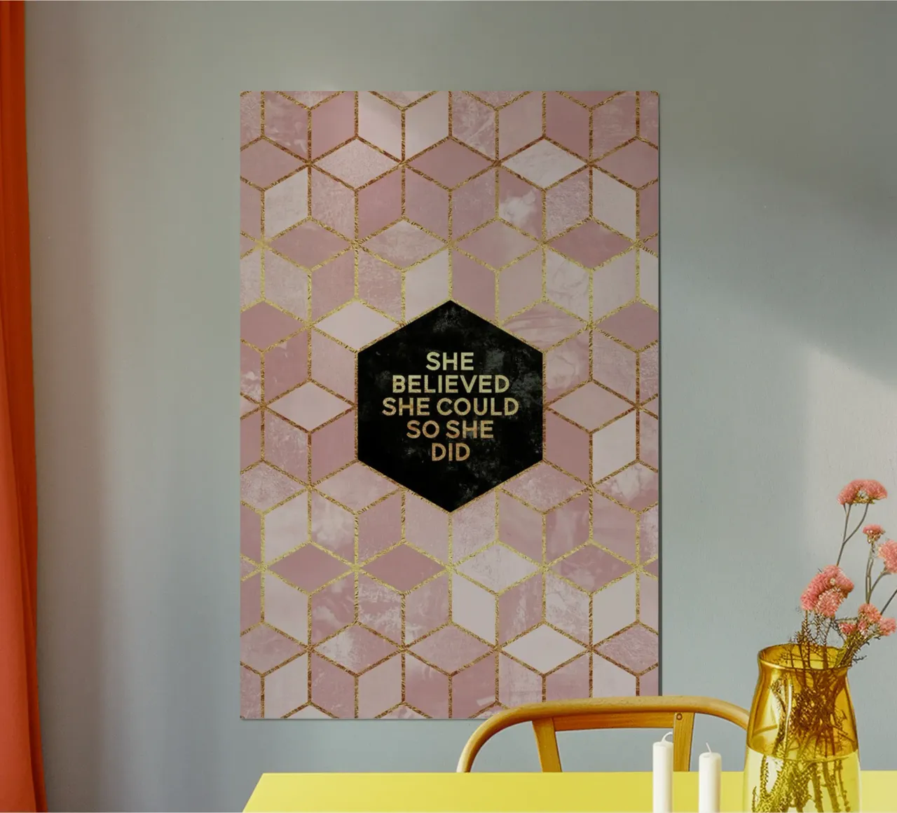 She Believed She Could poster con telaio in alluminio da Elisabeth Fredriksson