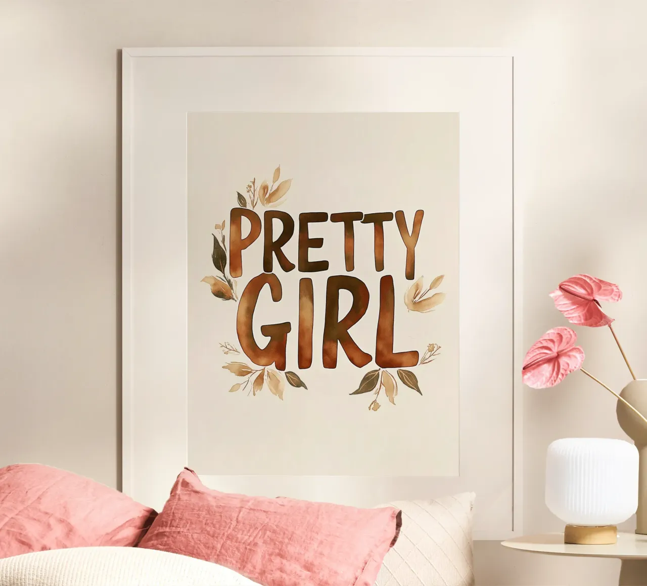Pretty Girl Kunstdruck – Perfekte Deko für Mädchenzimmer poster con telaio in alluminio da KidzStudio