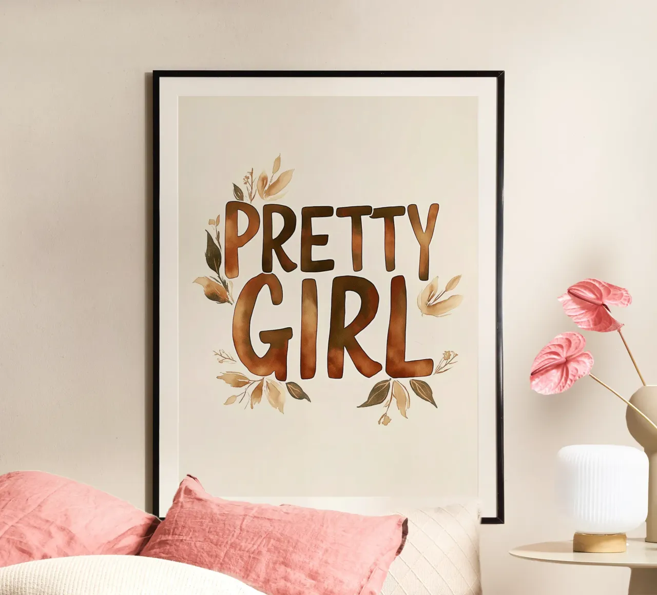 Pretty Girl Kunstdruck – Perfekte Deko für Mädchenzimmer poster con telaio in alluminio da KidzStudio
