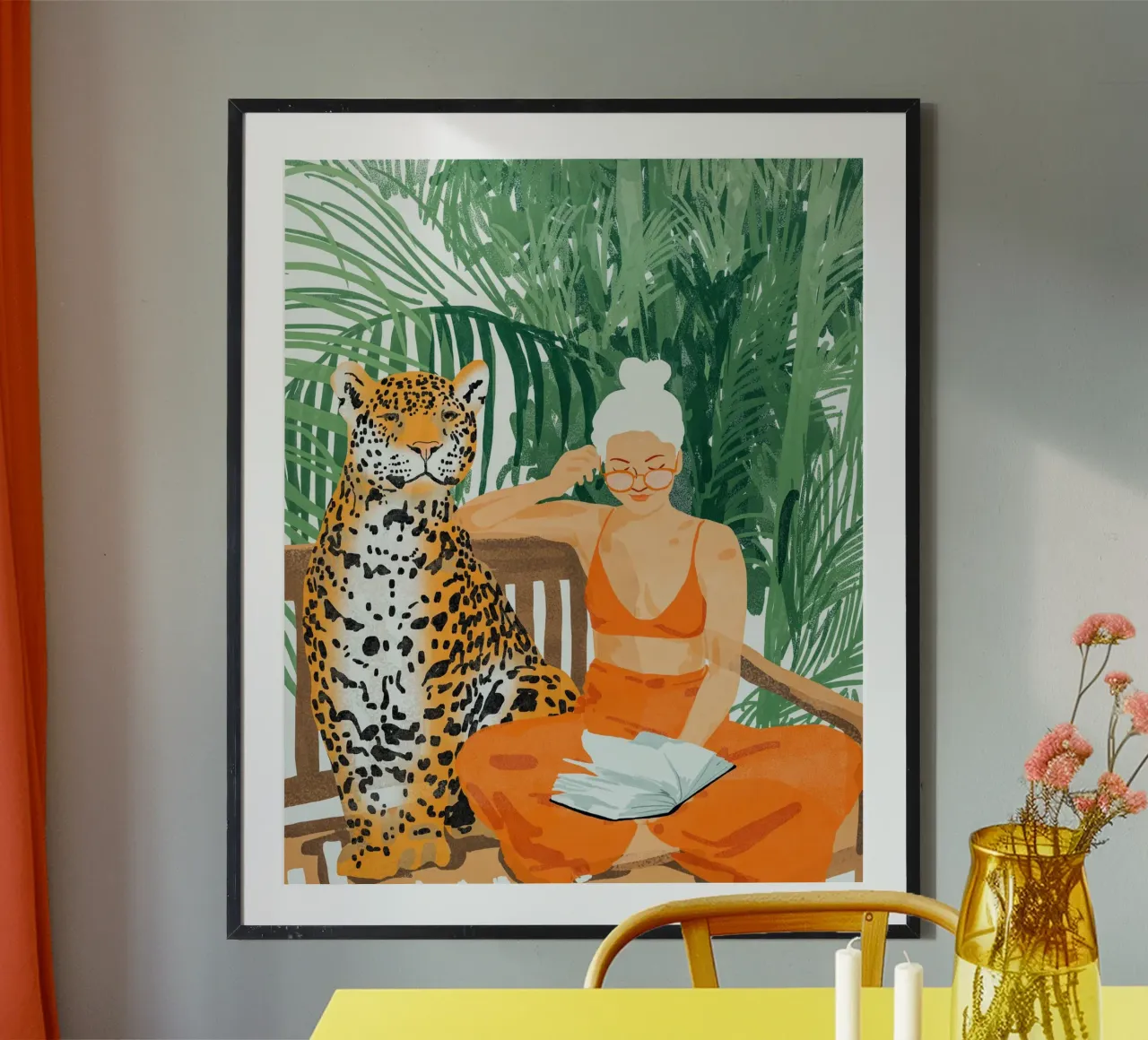 Jungle Vacay poster con telaio in legno da 83oranges
