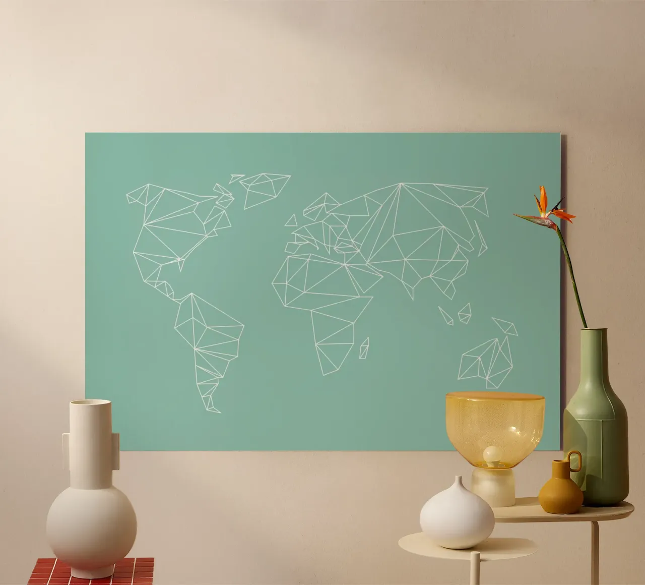 Geometrical World Green alluminio dibond da Studio Nahili