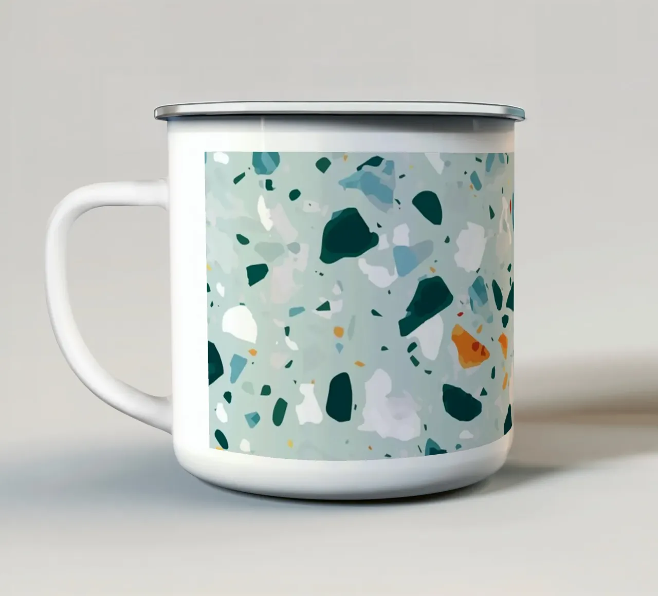 Mint Terrazzo | Abstract Pastel Speckles Confetti Pattern tazza in smalto da 83oranges