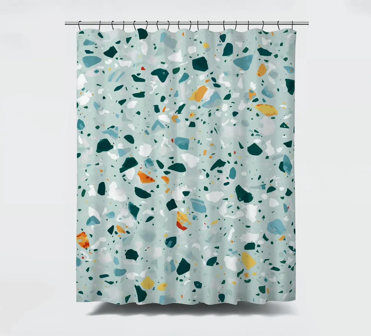 Mint Terrazzo | Abstract Pastel Speckles Confetti Pattern tenda da doccia da 83oranges