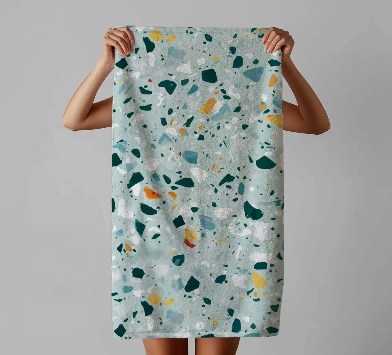 Mint Terrazzo | Abstract Pastel Speckles Confetti Pattern asciugamano da bagno da 83oranges