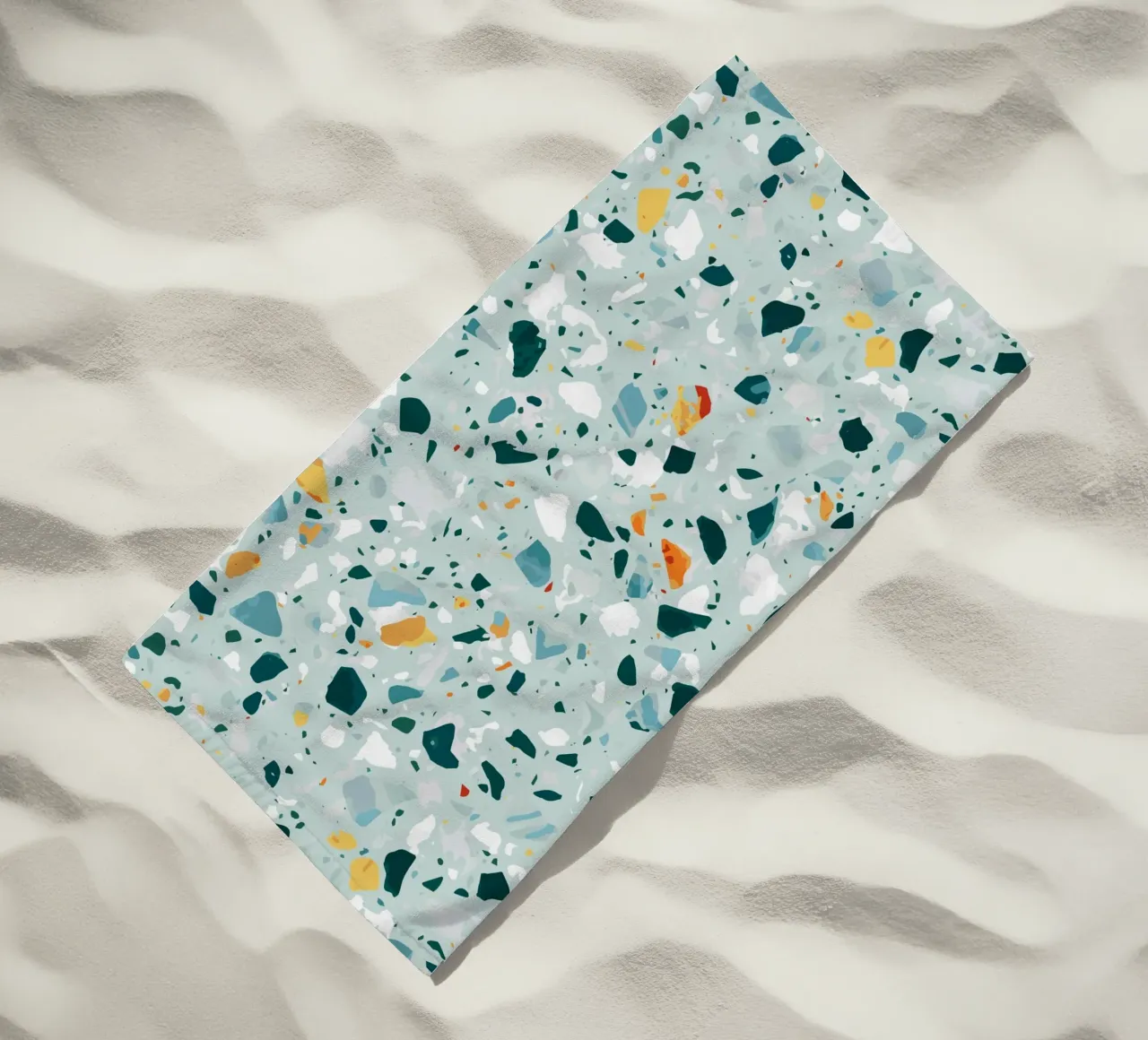 Mint Terrazzo | Abstract Pastel Speckles Confetti Pattern telo mare da 83oranges