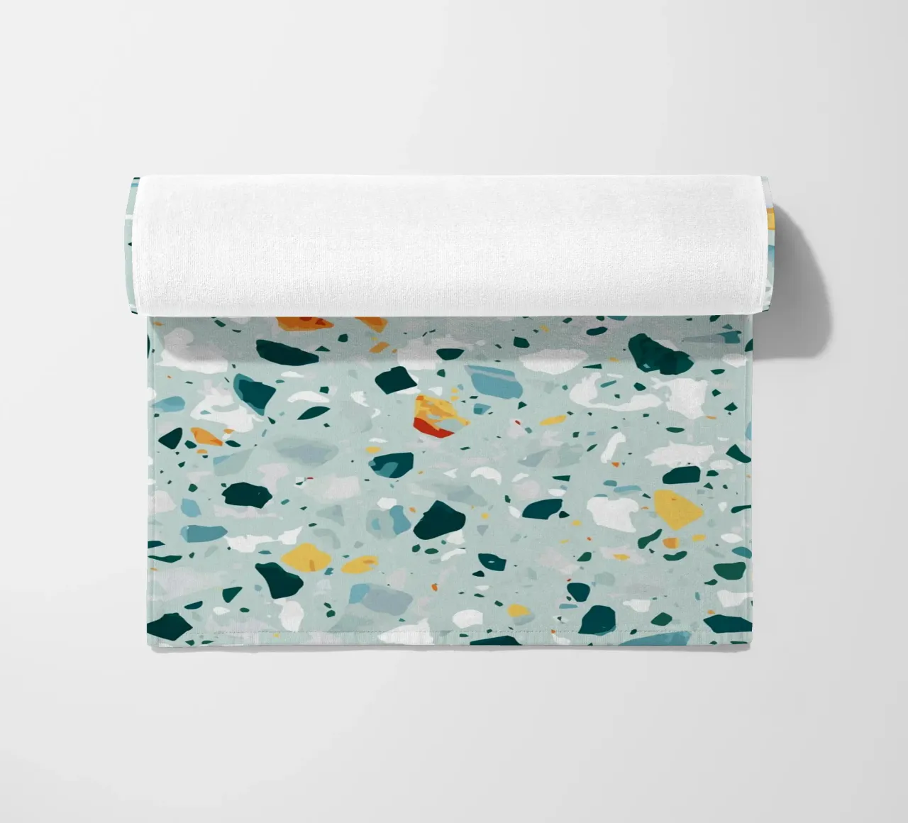 Mint Terrazzo | Abstract Pastel Speckles Confetti Pattern telo mare da 83oranges